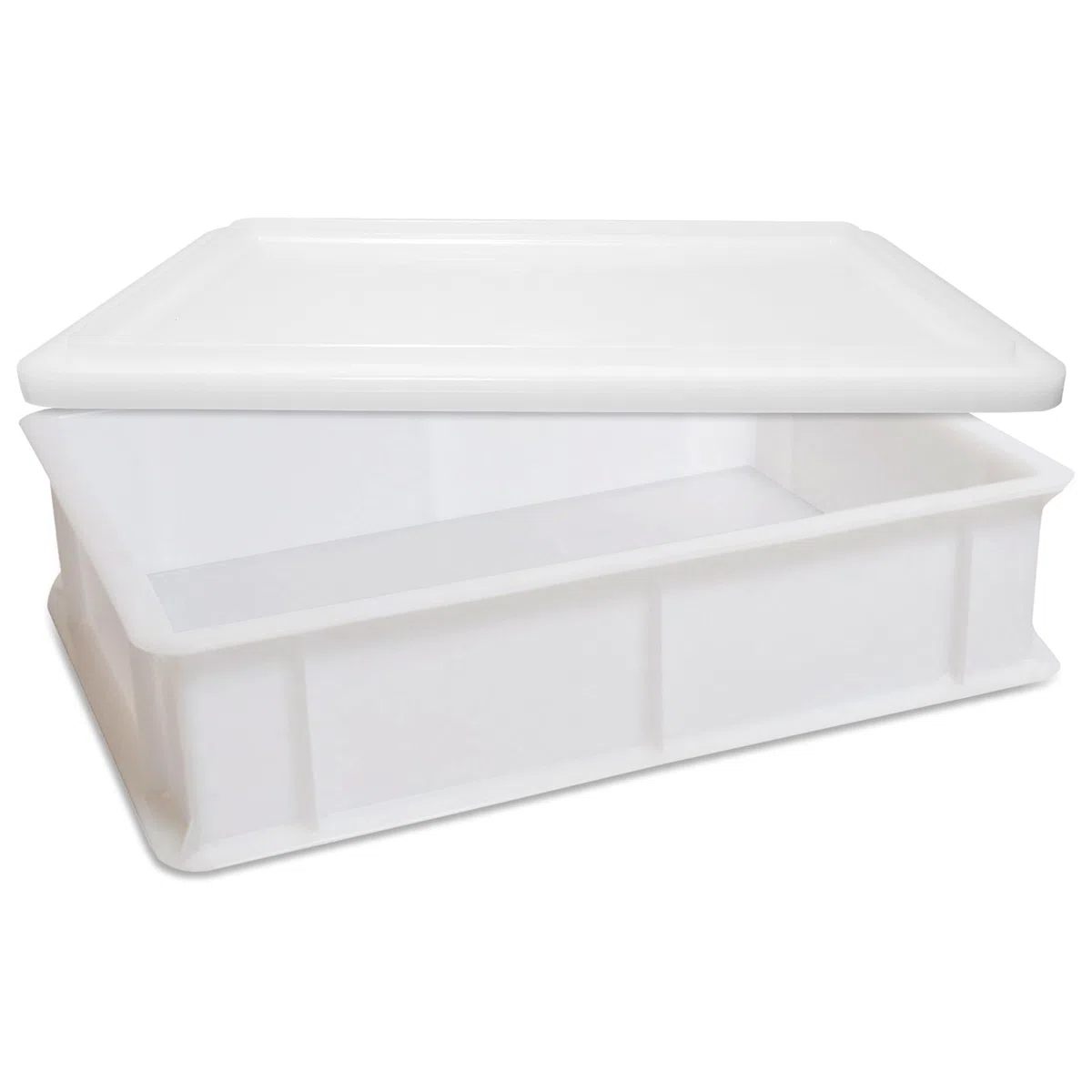 Lage Vaschetta + Coperchio Porta Impasto Lievitazione - Cassetta Contenitore in Plastica Polietilene per Pane Pizza Alimenti da Forno Sovrapponibile per Conservazione 12 litri - 30 x 40 x 10 cm
