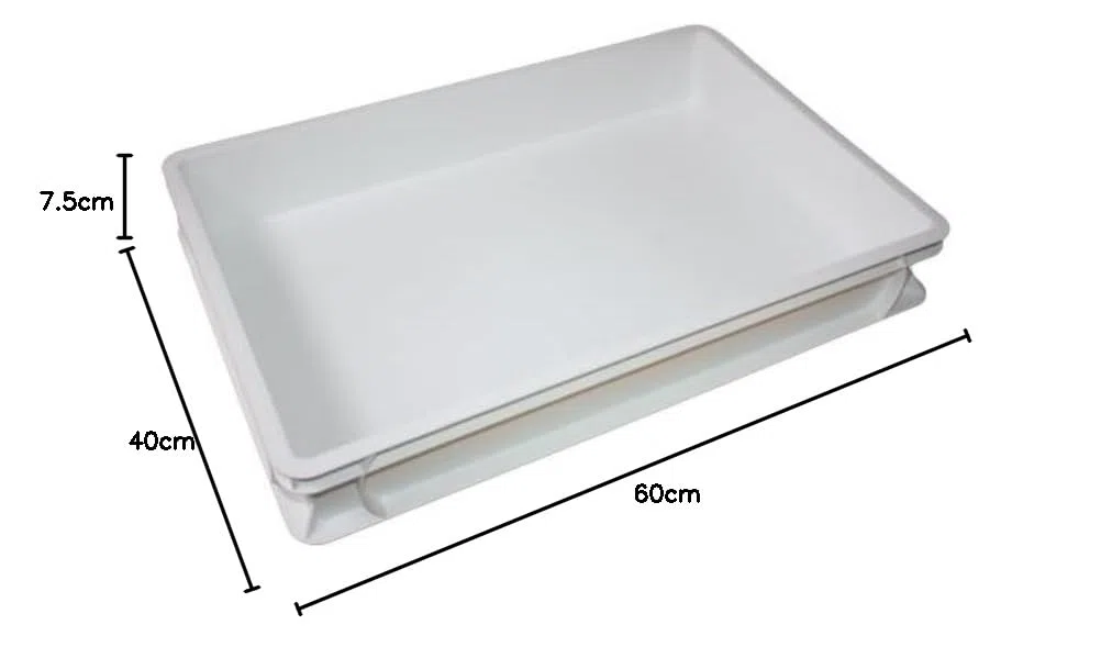 Contenitore per palline per pizza, 60 x 40 x 7,5 cm, contenitore per impasto, contenitore di fermentazione resistente al calore, inodore, adatto al contatto con