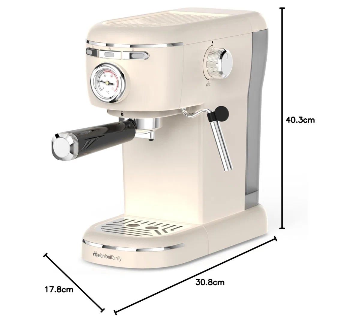 Aromatica Plus Macchina da Caffè Espresso 3 in 1 | Compatibile con Cialde E.S.E., Capsule e Caffè in Polvere | 15 Bar, Serbatoio 1,2L, Montalatte Manuale per Cappuccino