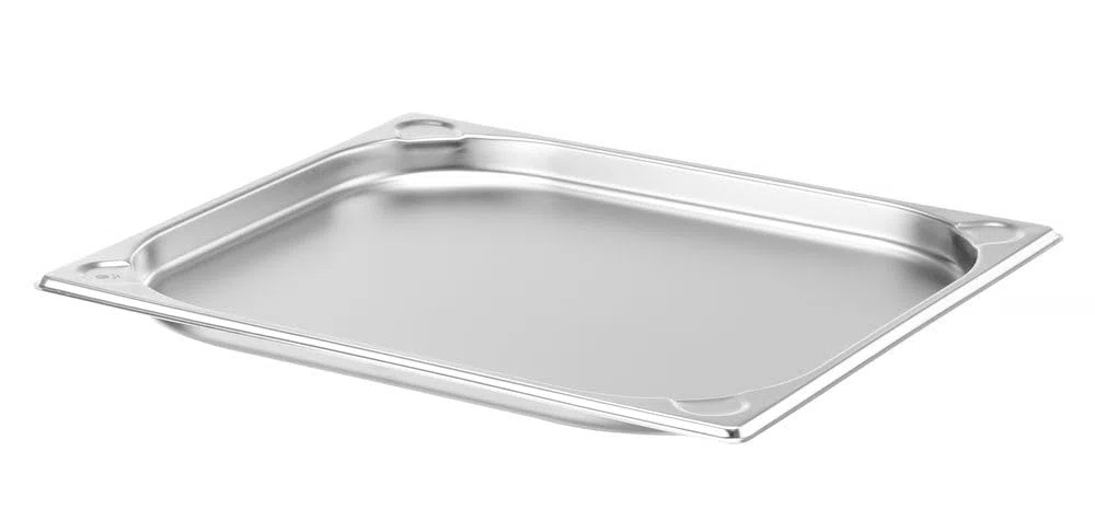 HENDI Contenitore Gastronorm GN 2/3, Kitchen Line, resistenza termica -40 °C a 250 °C, adatto a forno e bagnomaria, 1,5L, 354x325x(H) 20mm, acciaio inox