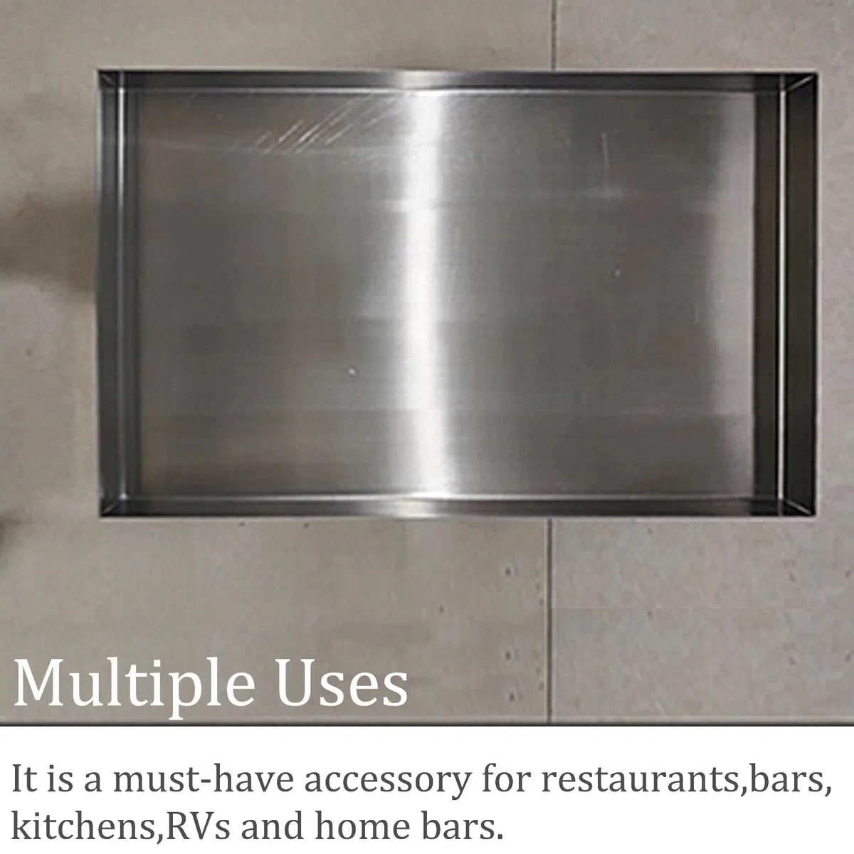 SWAYVES Vassoio Raccogligocce per Birra in Acciaio Inox, Vassoio Rettangolare in Acciaio Inox, Vassoio Di Raccolta'Acqua Senza Scarico per la Cucina Di Casa, 100 cm X 50 cm