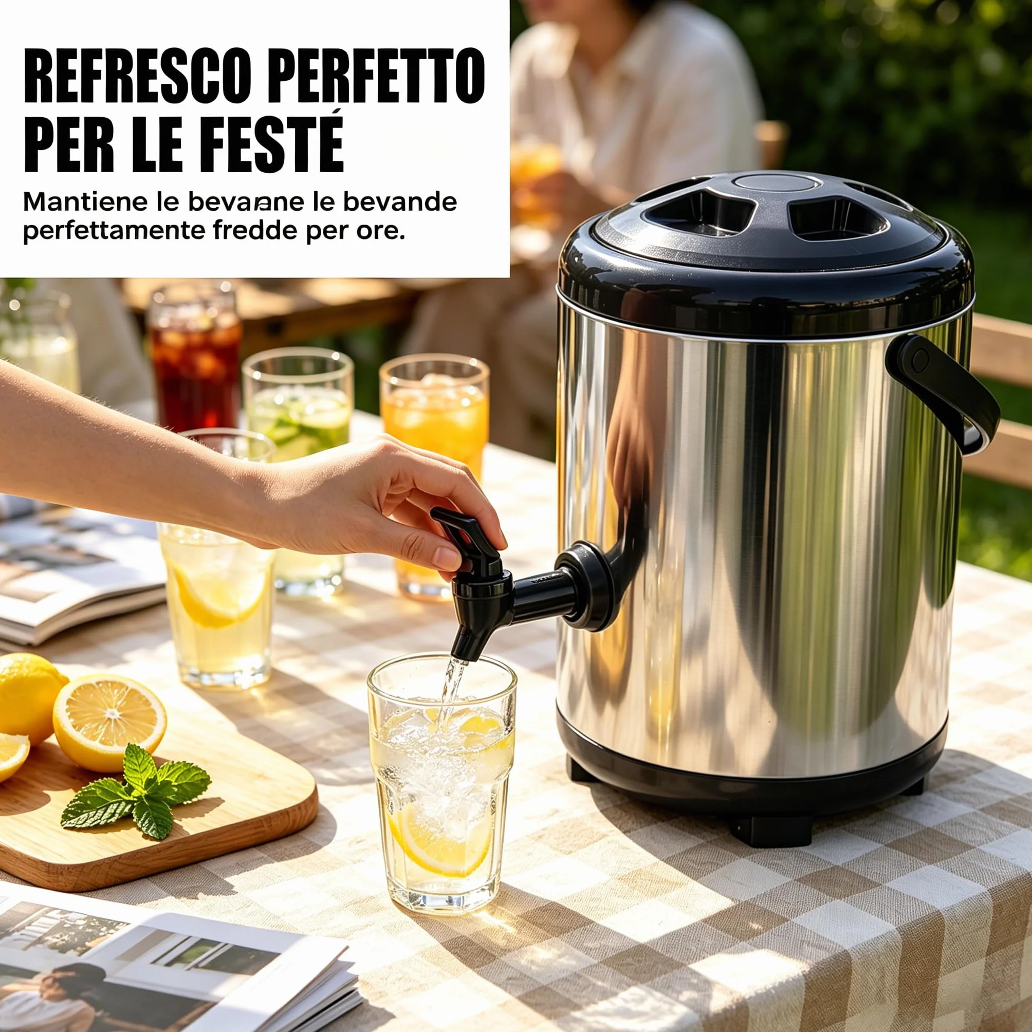 Distributore Di Bevande In Acciaio Inossidabile, Secchio Isolato 8L Per Bevande Calde E Fredde Con Rubinetto Per Tè Al Latte