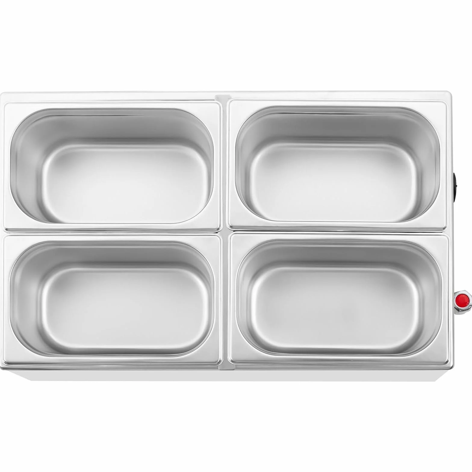 Royal Catering RCBM_GN1/4 Bain Marie 600 W 4 GN 1/4 rubinetto di scarico per bagnomaria scaldavivande