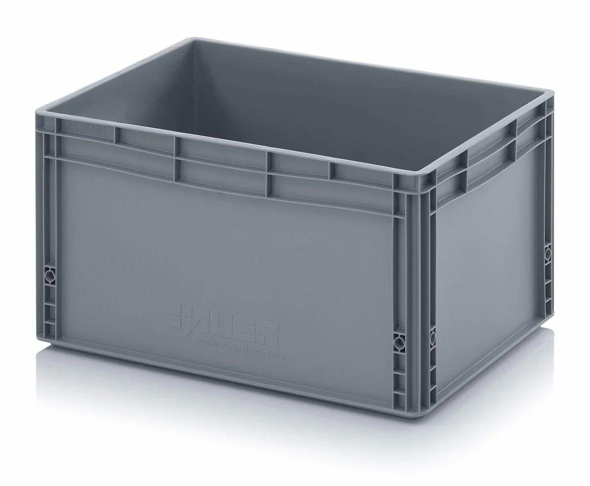 Auer Packaging Eurobox 60 x 40 x 33,5 cm con coperchio a cerniera – Scatola impilabile