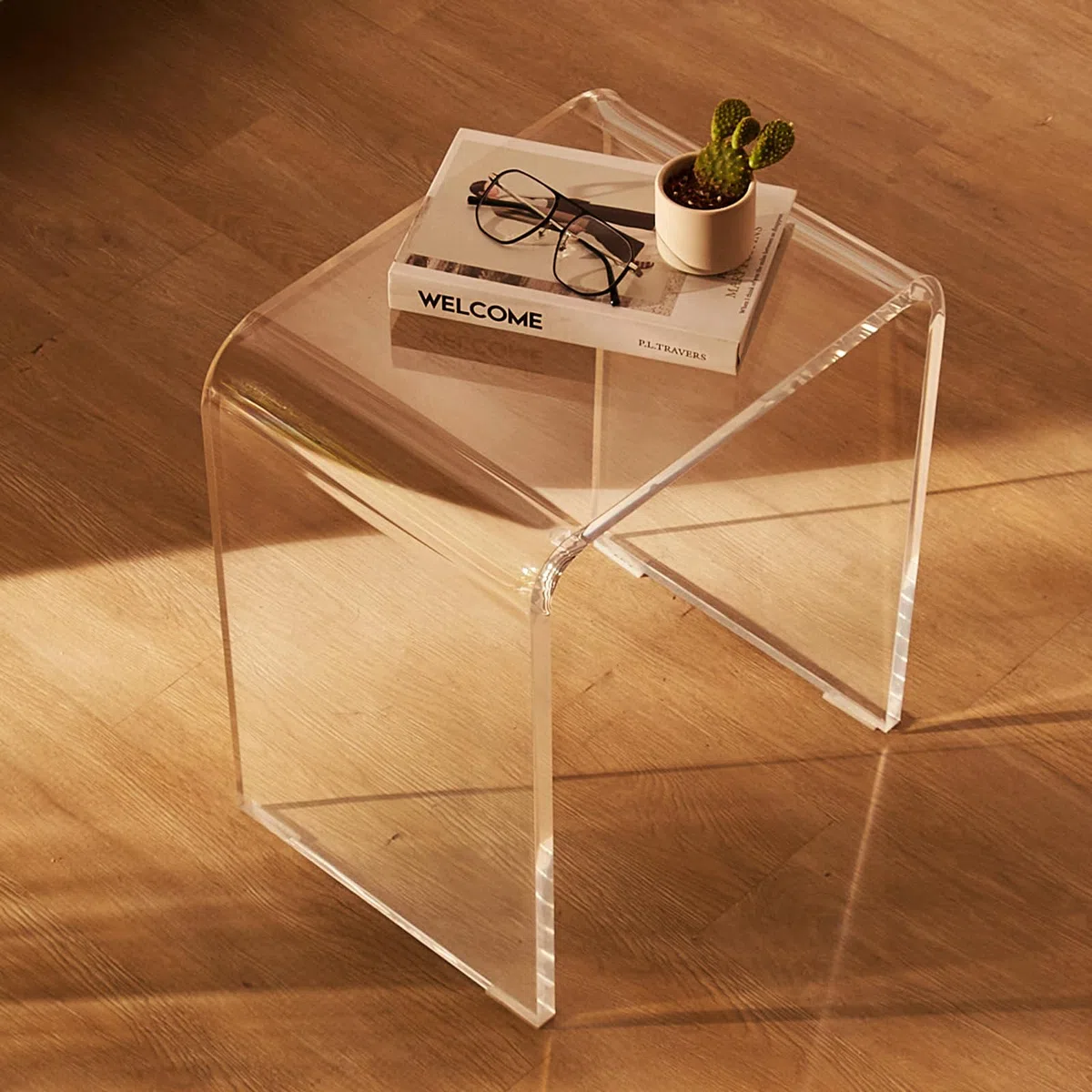 VEVOR Set di Tavolino da Salotto 2 Pezzi 415x305x460 mm Tavolino da Soggiorno Acrilico Carico max. 25 kg per Salotto Tavolino da Caffè Camera da Letto Balcone, Tavolino Caffè Trasparente Basso 2 Pezzi