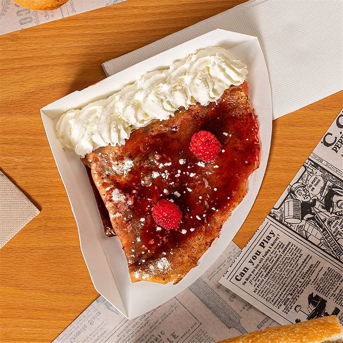 100 pezzi - Pale Crêpes 'Thepack' 230 G/M2 17 x 17 x 2,5 cm bianco cartone ondulato Nano-Micro