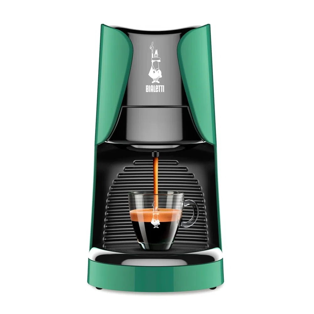Bialetti Dama, Macchina Espresso a Cialde ESE 100% compostabili, Plastica Riciclata, Verde