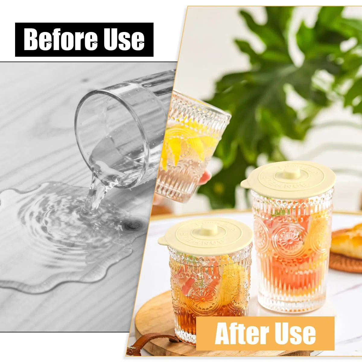 4 Pezzi Coperchi in Silicone,9.5cm Coperchi in Silicone Riutilizzabili Anti-Polvere,Coperchi Per Tazze Eleganti e Semplici,coperchi in silicone Colorato Anti-polvere,per Caffè,tè Bicchieri da Viaggio