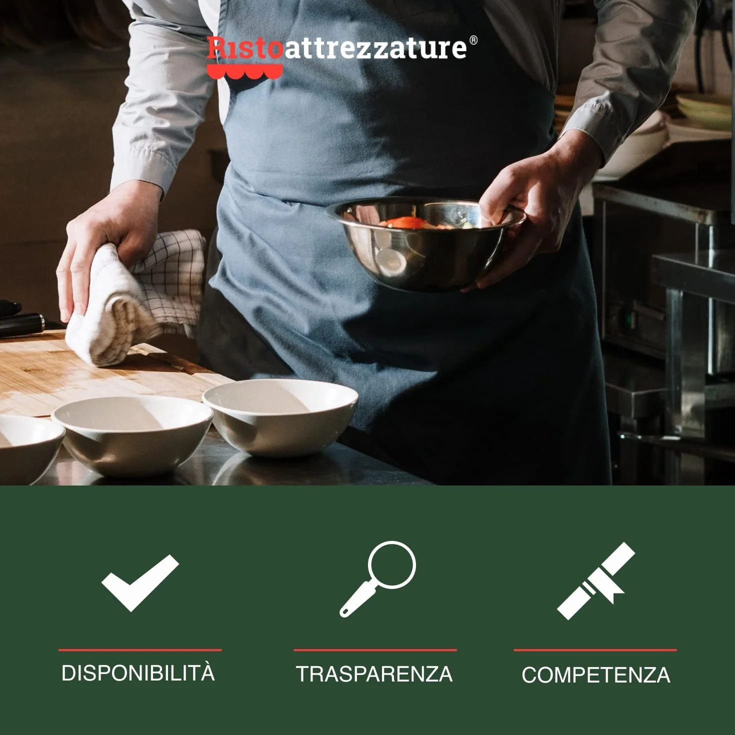 Ristoattrezzature Tavolo in Acciaio Inox Professionale 170x60x85h - Piano di Lavoro per Cucine, Ristoranti, Pizzerie