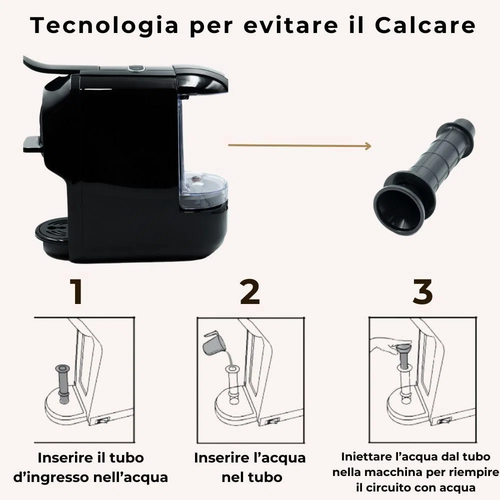 BEHOME Macchina Caffè Espresso per Cialde, Nespresso e Dolce Gusto, 3 Adattatori compatibili per ogni Caffè, Caffè Espresso pronto in pochi secondi