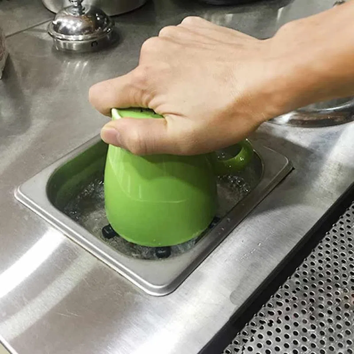 Sciacquatrice per Bicchieri, Lavabicchieri Automatica, Lavabottiglie in Vetro Ad Alta Pressione, Accessori per Lavelli da in Acciaio Inossidabile per Cucine da Laboratorio per Uso(D'argento)