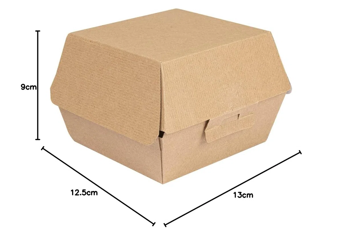 Garcia de Pou 50 pezzi - Scatole Hamburger 'Thepack' 220 G/M2 13 x 12,5 x 9 cm naturale cartone ondulato Nano-Micro