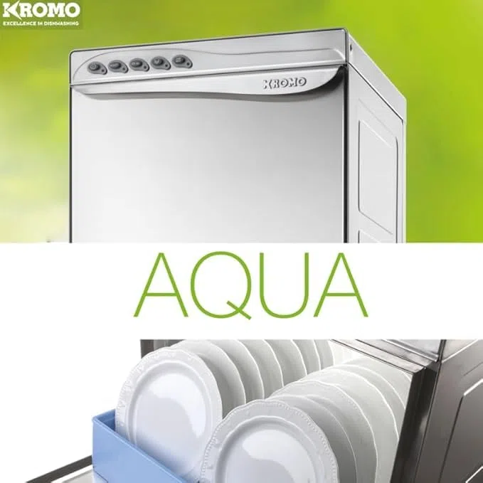 MBH - Lavabicchieri professionale KROMO AQUA 37 in acciaio inossidabile SENZA pompa di scarico. Macchina lavastoviglie per cucina industriale di bar, ristorante e ristorazione.