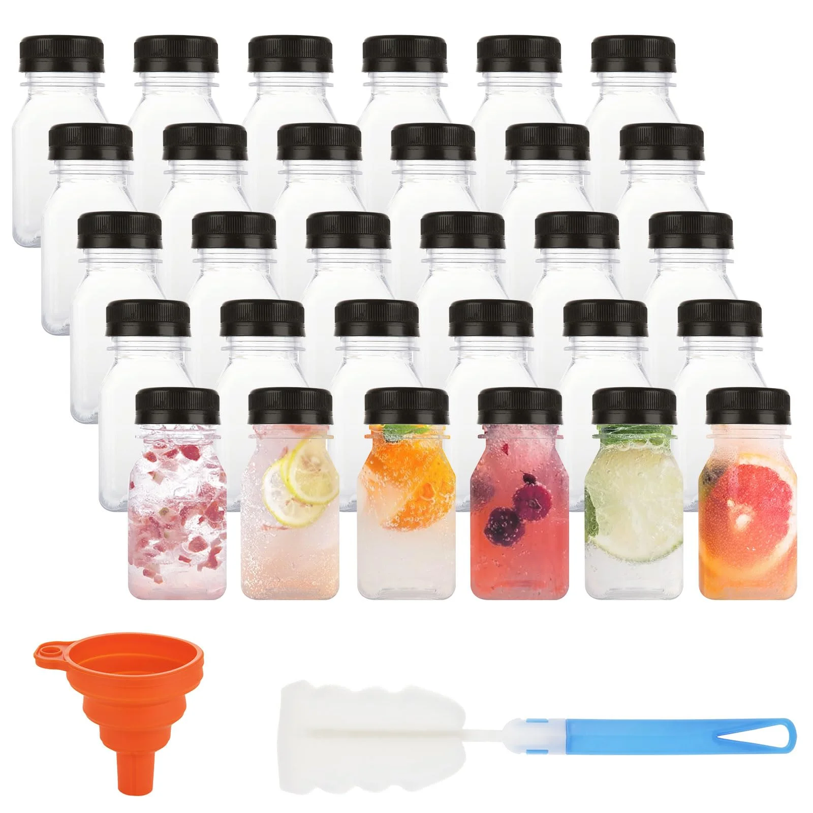 Plastic Juice DAJAVE - Set di 30 barattoli per spezie, 120 ml, rettangolari con coperchio e etichette, per conservare spezie, spezie, contenitore per spezie, contenitore per spezie
