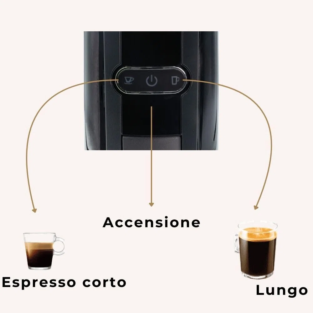 BEHOME Macchina Caffè Espresso per Cialde, Nespresso e Dolce Gusto, 3 Adattatori compatibili per ogni Caffè, Caffè Espresso pronto in pochi secondi