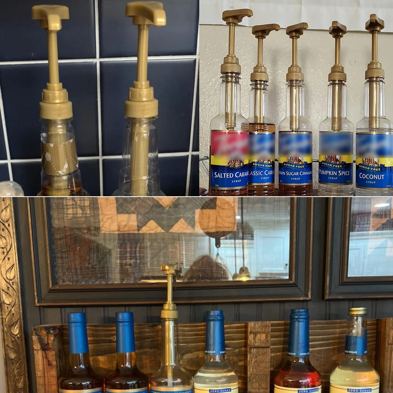 Pompa per sciroppo, erogatore per sciroppo di caffè, riutilizzabile, per porzioni di sciroppo, per bottiglie di aromi di caffè, caffè, bar, 5 pezzi