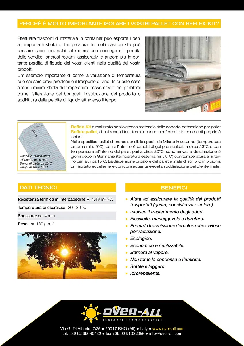 Reflex-Kit Container - coperta termica per container completa di kit di fissaggio e per l'installazione - è il materiale ideale per isolare termicamente le vostre merci. (20 piedi)