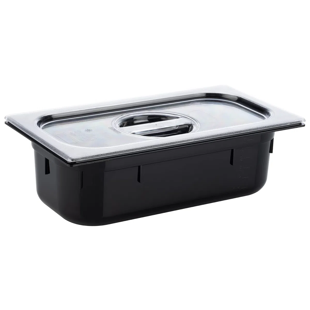 APS 82069 GN 1/3 Contenitore Gastronorm, in policarbonato, dimensioni 325 x 175 mm/altezza 100 mm/volume 3,6 litri, nero