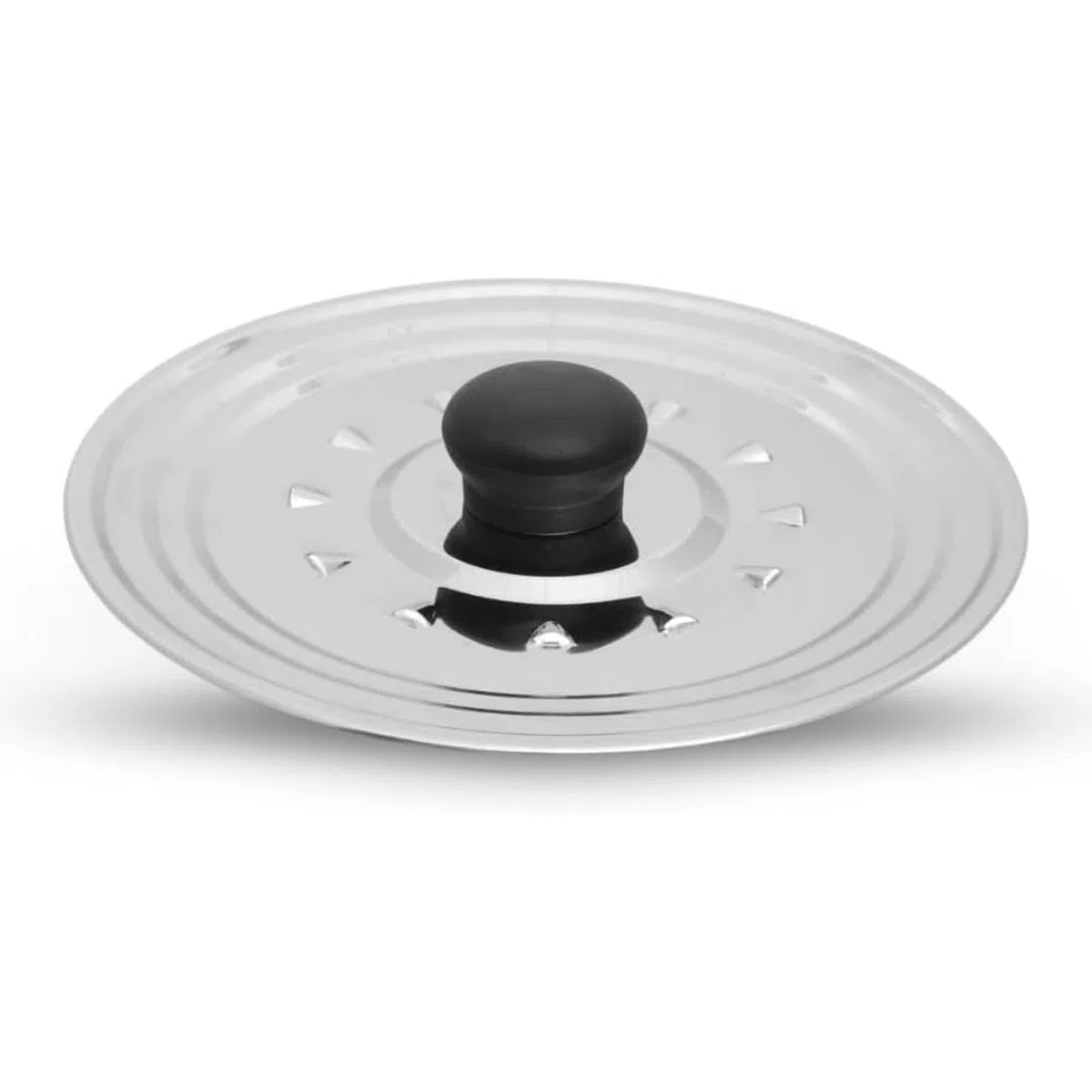 PARENCE.- Coperchio universale in acciaio inox 28-30-32 cm – Coperchio per pentole e padelle con fori di ventilazione e manico ergonomico – Grandi dimensioni e alta resistenza