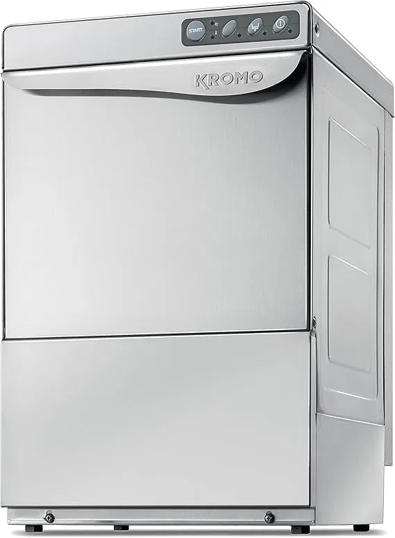 MBH - Lavabicchieri professionale KROMO AQUA 37 in acciaio inossidabile SENZA pompa di scarico. Macchina lavastoviglie per cucina industriale di bar, ristorante e ristorazione.
