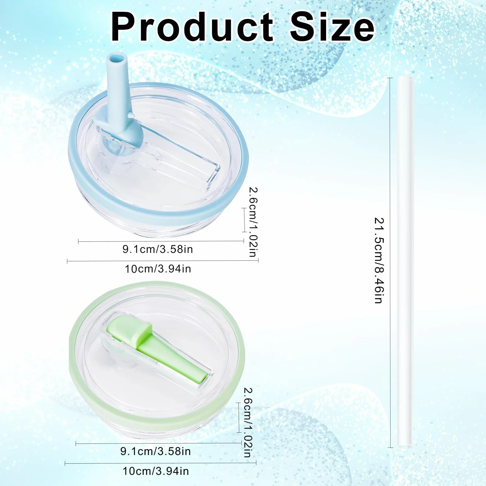 2 Pezzi Coperchi di Ricambio da 40 oz Nessuna Perdita Coperchi per Bicchieri Accessori Caffe Coperchi,Coperchio Universale Tappi Prova di Perdite e Antipolvere per Tazze Stanley(Azzurro,Verde chiaro)