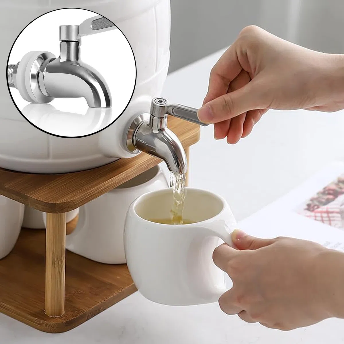 1 Pezzi Rubinetto Dispenser, Rubinetto Dispenser di Bevande di Ricambio, Acciaio Inossidabile 304, per Vino, Birra, Succhi di Frutta