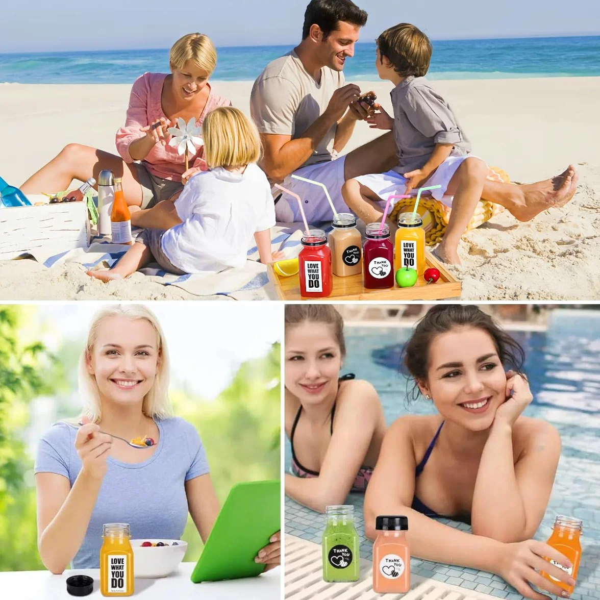 10 Pezzi Riutilizzabili Flaconi per Succhi di Frutta,Bottiglie di Plastica per Succhi di Frutta,Bottiglie Smoothie Trasparenti,Bottiglia di Succo per Succo Frigo Latte Acqua Shots,120ml