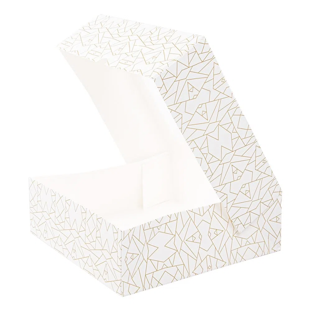 50 pezzi - Scatole per pasticceria con finestra 'Thepack' 250 g/M2 + Opp 23 x 23 x 7,5 cm bianco cartone ondulato Nano-Micro
