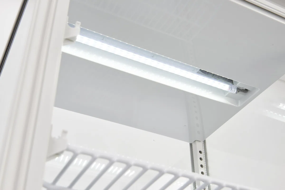METRO Professional Vetrina Refrigerata GGC2078, Plastica/Vetro, 78 L, Termostato Digitale, Illuminazione LED, 3 Ripiani Regolabili, Bianco