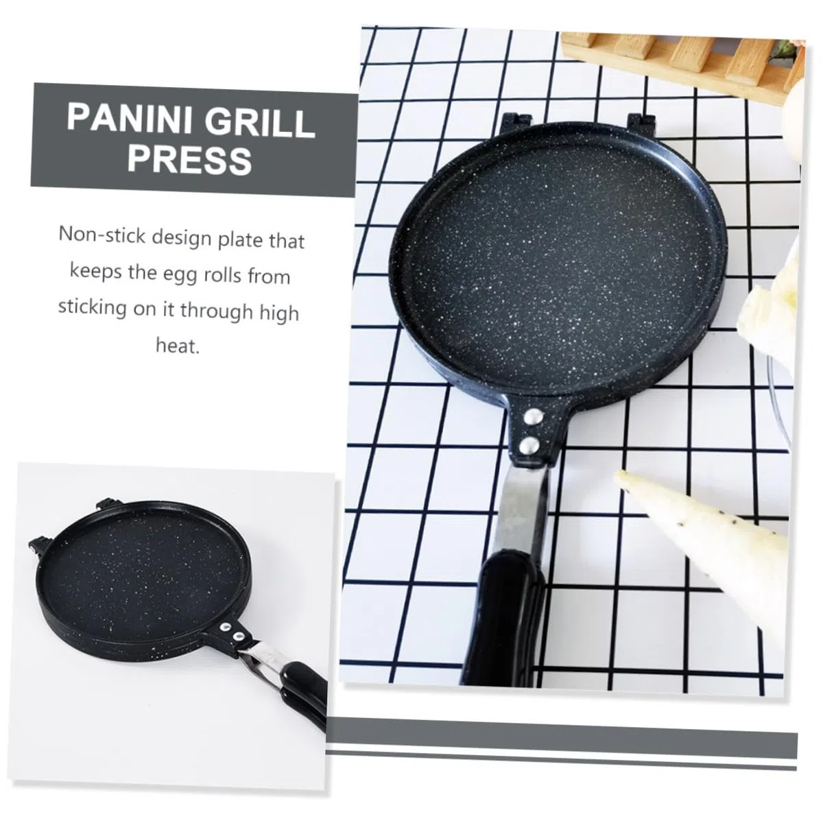 VILLCASE Stampo Antiaderente Per Cottura Doppio Lato Macchina Per Waffle Domestica e Teglia Per Involtini Primavera Utensile Da Cucina Fondamentale Per Gas Adatto Per Preparazioni Casalingh