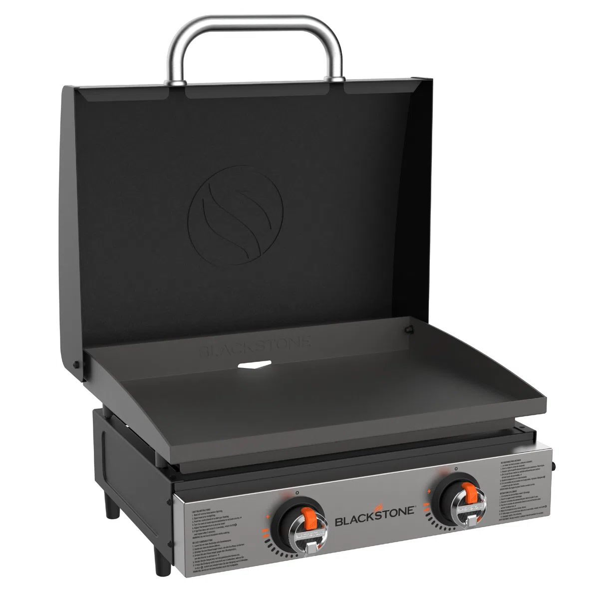 Piastra da appoggio 22" (56 cm) con coperchio, facciata in acciaio inox