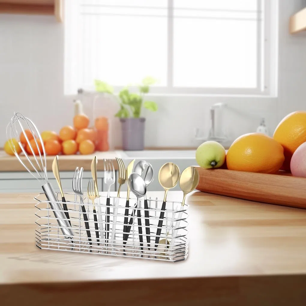 Portaposate in acciaio Per inox ad asciugatura rapida con gancio Cesto portaposate in acciaio Per inox per utensili da cucina Cesto portaposate