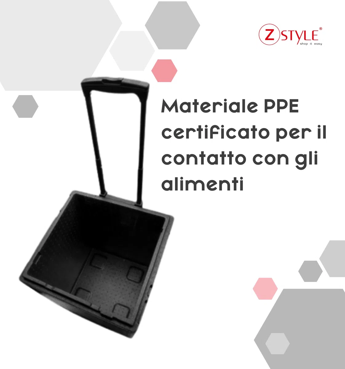 ZStyle Contenitore Termico in EPP Con Coperchio - Trolley Termico - Isolato - Box - Professionale - Isolante Per Alimenti Caldi e Freddi - Catering - Scatola Isotermica - Litri