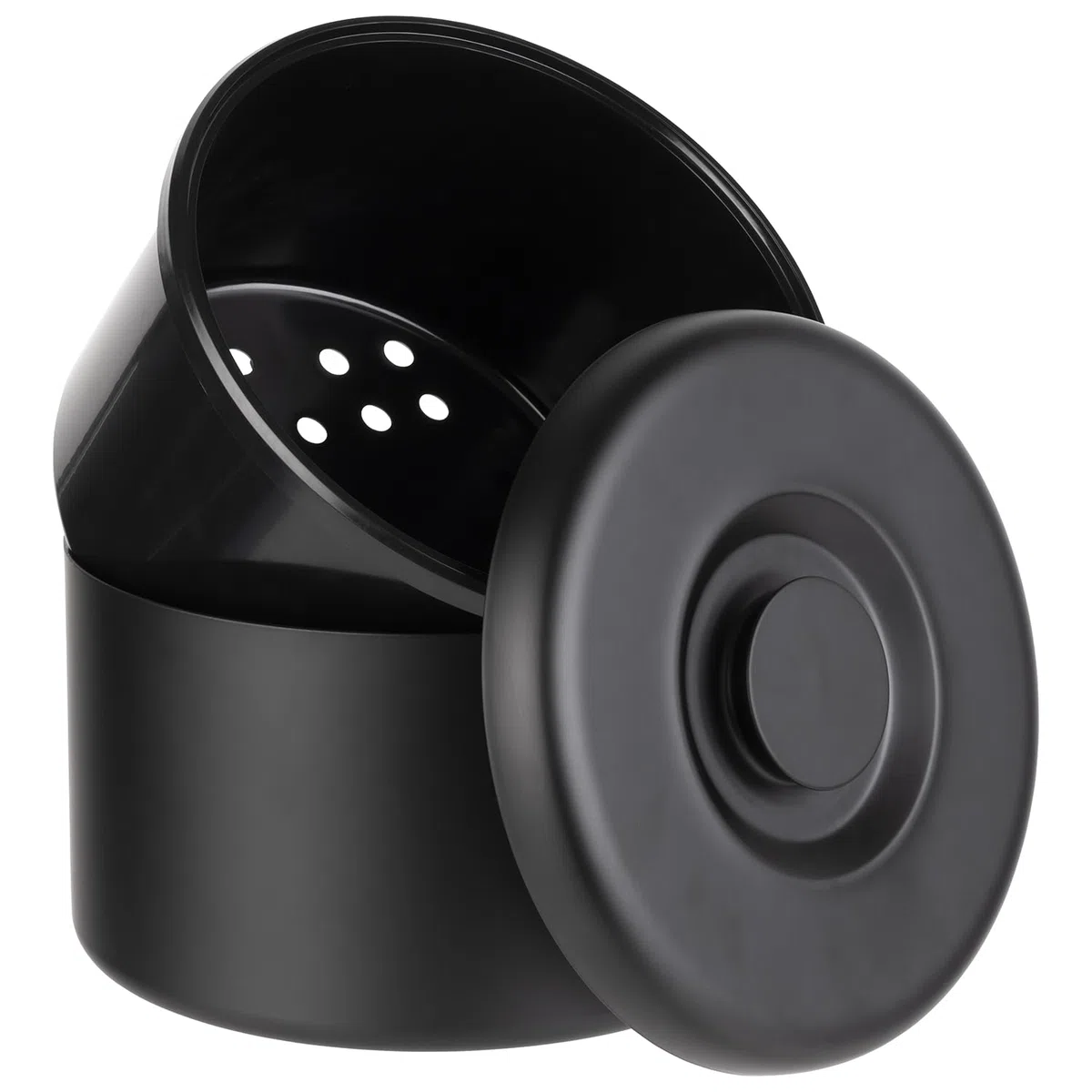 APS 36006 - Contenitore per gelato, Ø 27 cm, altezza 20 cm, in alluminio nero, contenitore interno per fino a 300 cubetti di ghiaccio, volume 6 litri