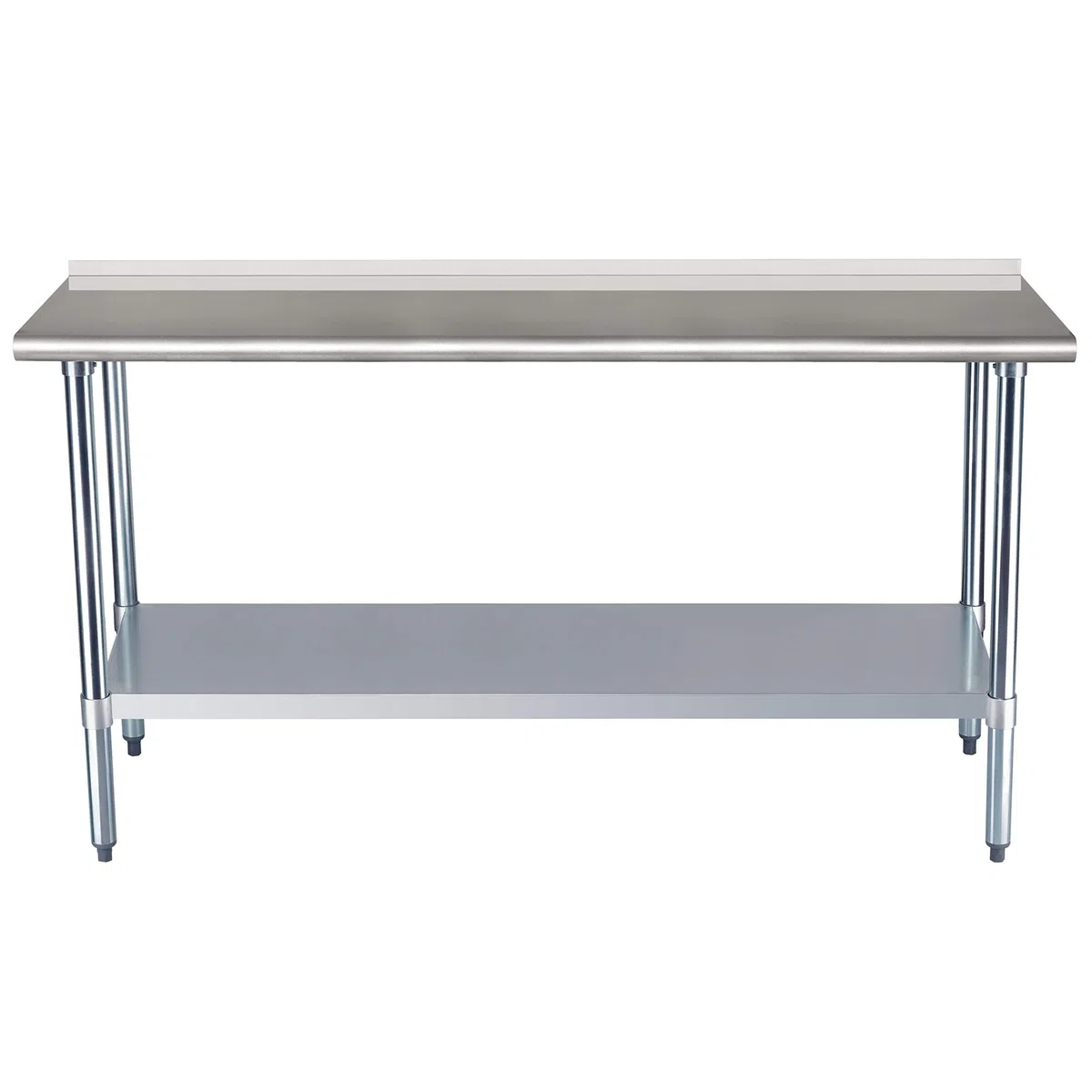Amazon Basics Tavolo da lavoro in acciaio inossidabile con paraschizzi, certificato NSF, 61 x 152 cm, Argento