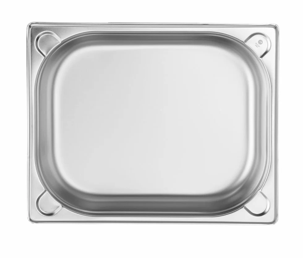 HENDI Contenitore Gastronorm GN 1/2, Kitchen Line, resistenza termica -40 °C a 250 °C, adatto a forno e bagnomaria, 4L, 325x265x(H) 65mm, acciaio inox