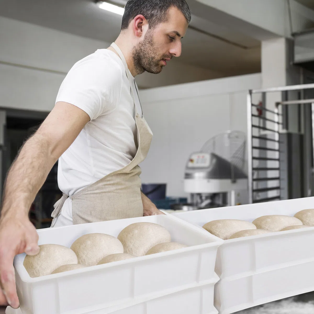 Lage Vaschetta + Coperchio Porta Impasto Lievitazione - Cassetta Contenitore in Plastica Polietilene per Pane Pizza Alimenti da Forno Sovrapponibile per Conservazione 12 litri - 30 x 40 x 10 cm