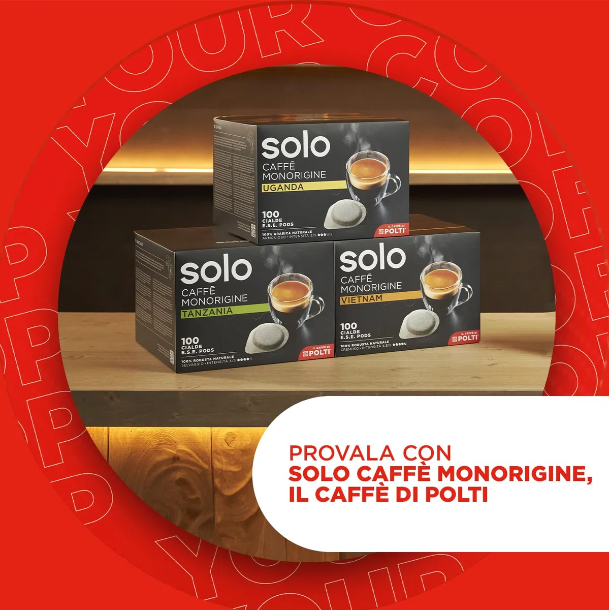 Polti Coffea S15C, Macchina per Caffè Espresso, Compatibile con Cialde E.S.E. 44 mm, Serbatoio 0,85L, Pressione Pompa 19 bar, Colore Crema