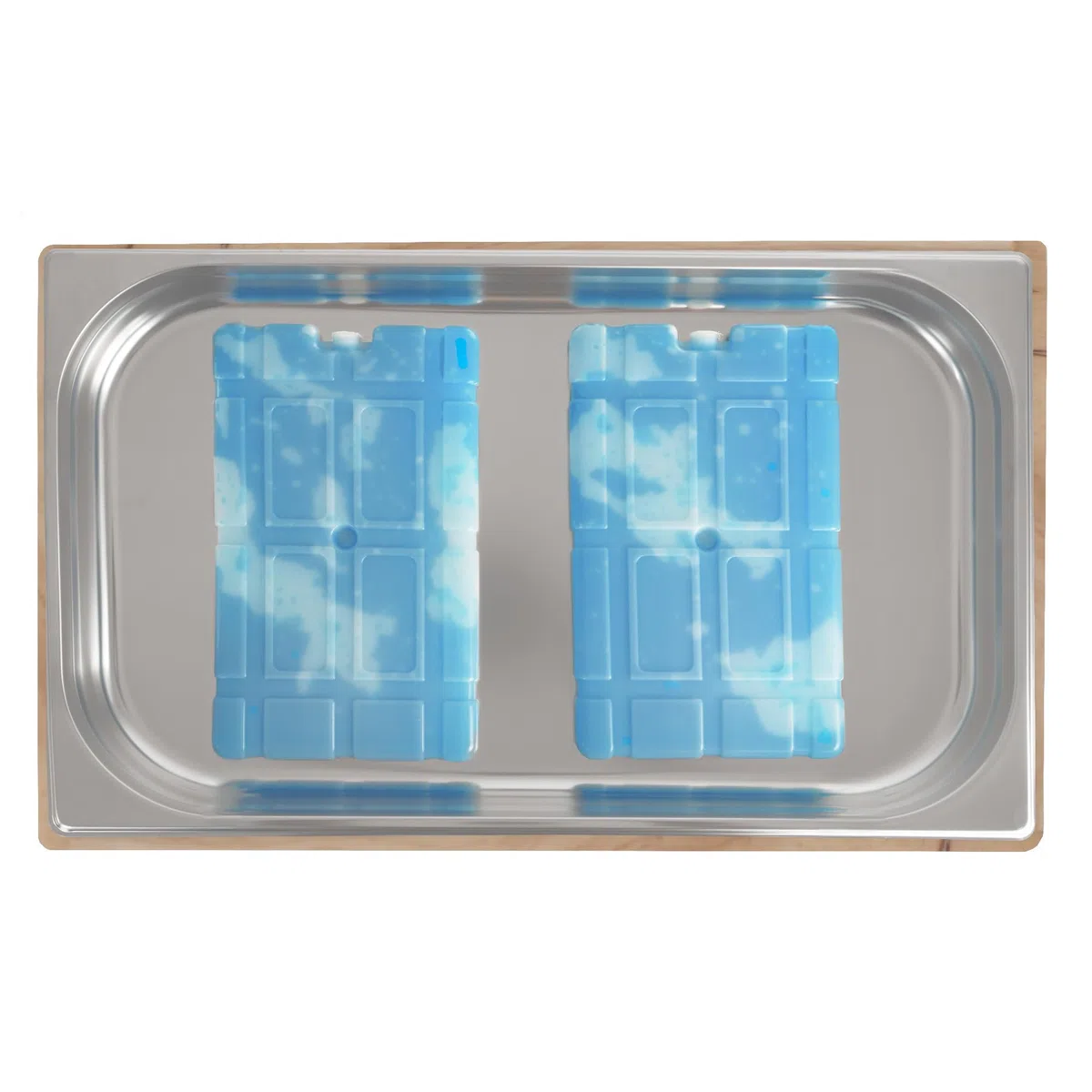Mahlzeit Vassoio di servizio refrigerante | 53 x 34 x 27 cm | Piastra di raffreddamento GN 1/1 con coperchio | Sistema di vassoio termico con blocco di raffreddamento | Piastra di conservazione con