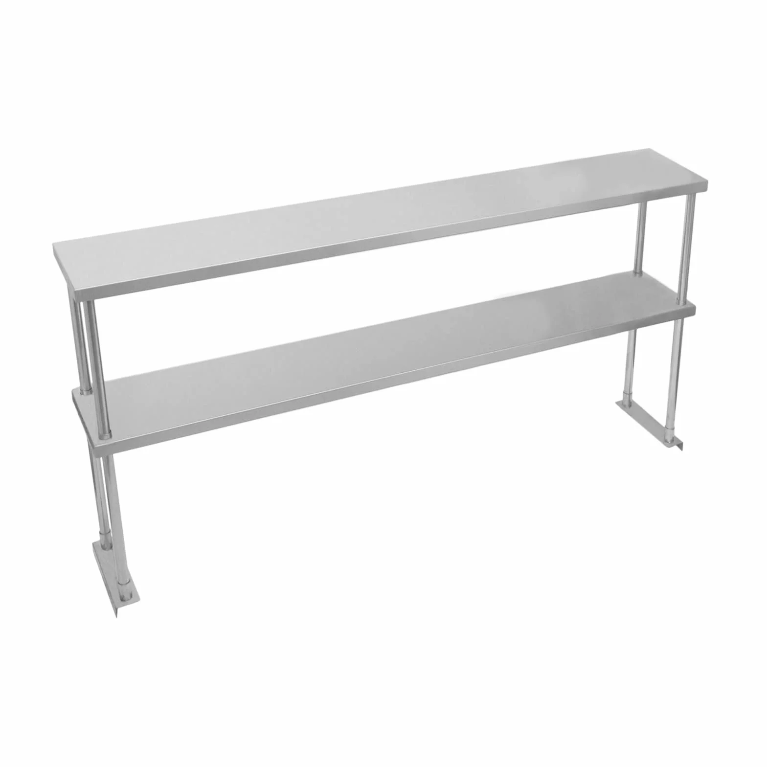 Kukoo - Ripiano con Mensole per Tavolo in Acciaio Inox da Cucina Ristorante, Acciaio Inossidabile Resistente alla Corrosione per Albergo Bar Hotel Catering Pub Largo - Doppia - 150cm