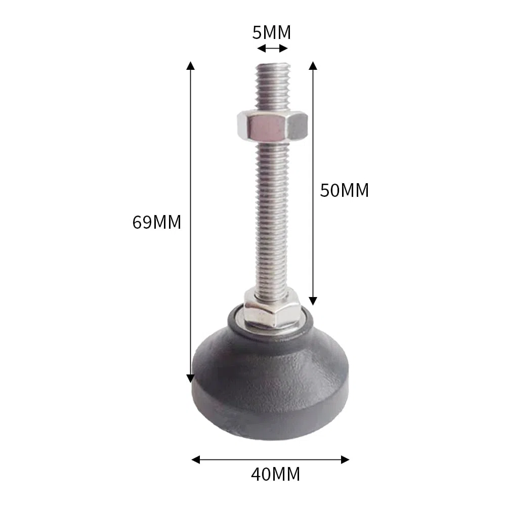 BORDSTRACT Piedi di livellamento della mobilia, 4 pezzi M5 Heavy Duty regolatore di altezza piedino livellatore dimensione filo per tavoli,cassettiera, panca, armadi(D40*M5*L50)