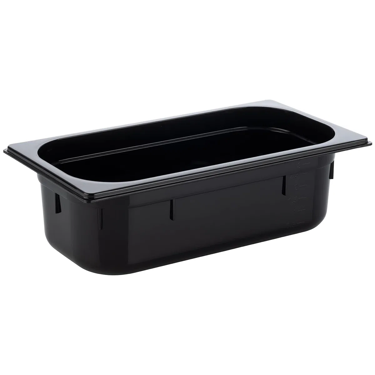 APS 82069 GN 1/3 Contenitore Gastronorm, in policarbonato, dimensioni 325 x 175 mm/altezza 100 mm/volume 3,6 litri, nero
