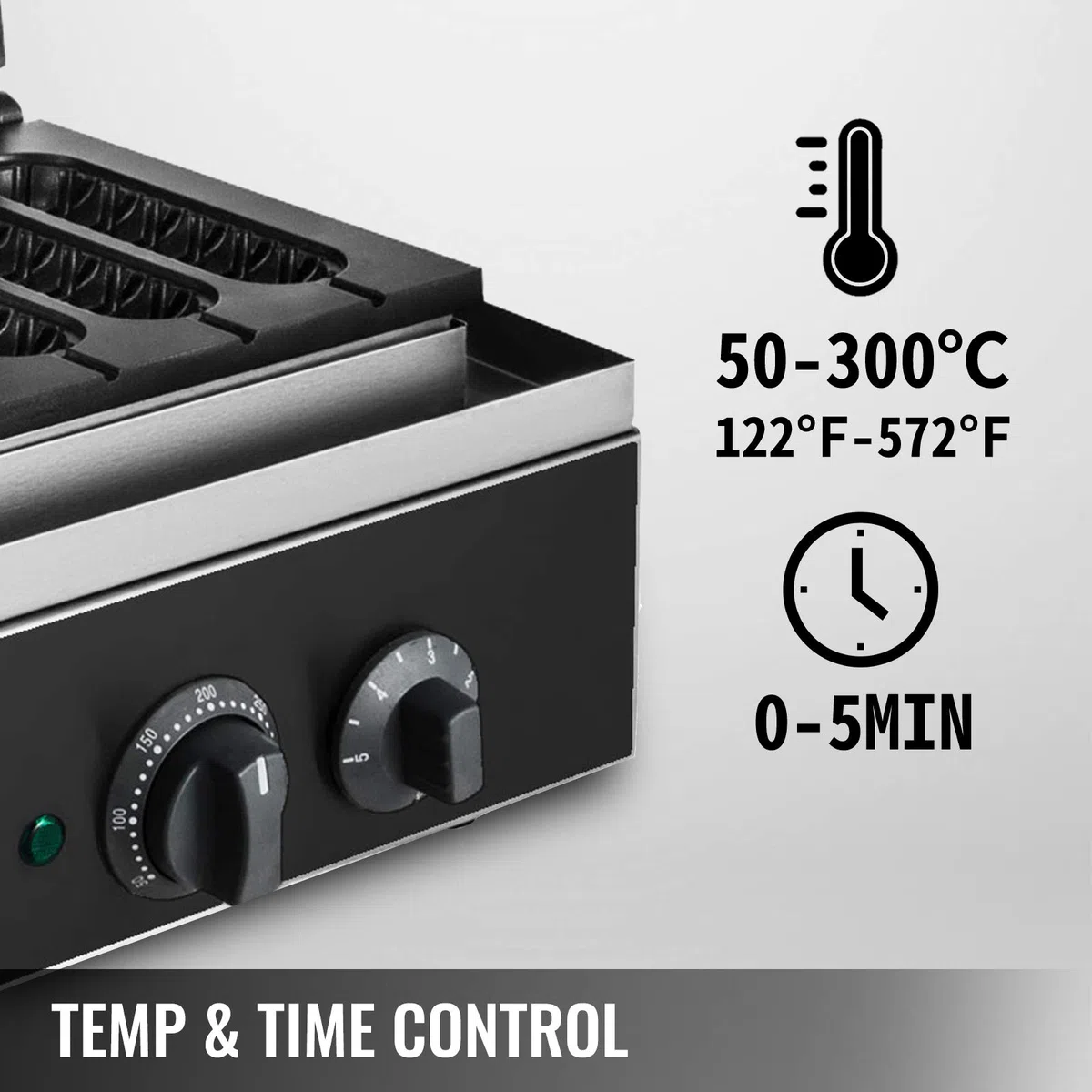 VEVOR 1500W Lolly Waffle Maker Lecca Commerciali 6 pezzi Waffle Maker Antiaderenti Hot Dog Waffle Maker 220V Macchina per Waffle in Acciaio inossidabile