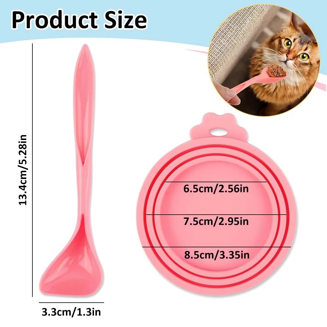 3 Pezzi Coperture per Lattine per Animali, Ucoperchi Universali in Silicone per Barattoli di Latta per Cani e Gatti Coperchi con 3 Cucchiai