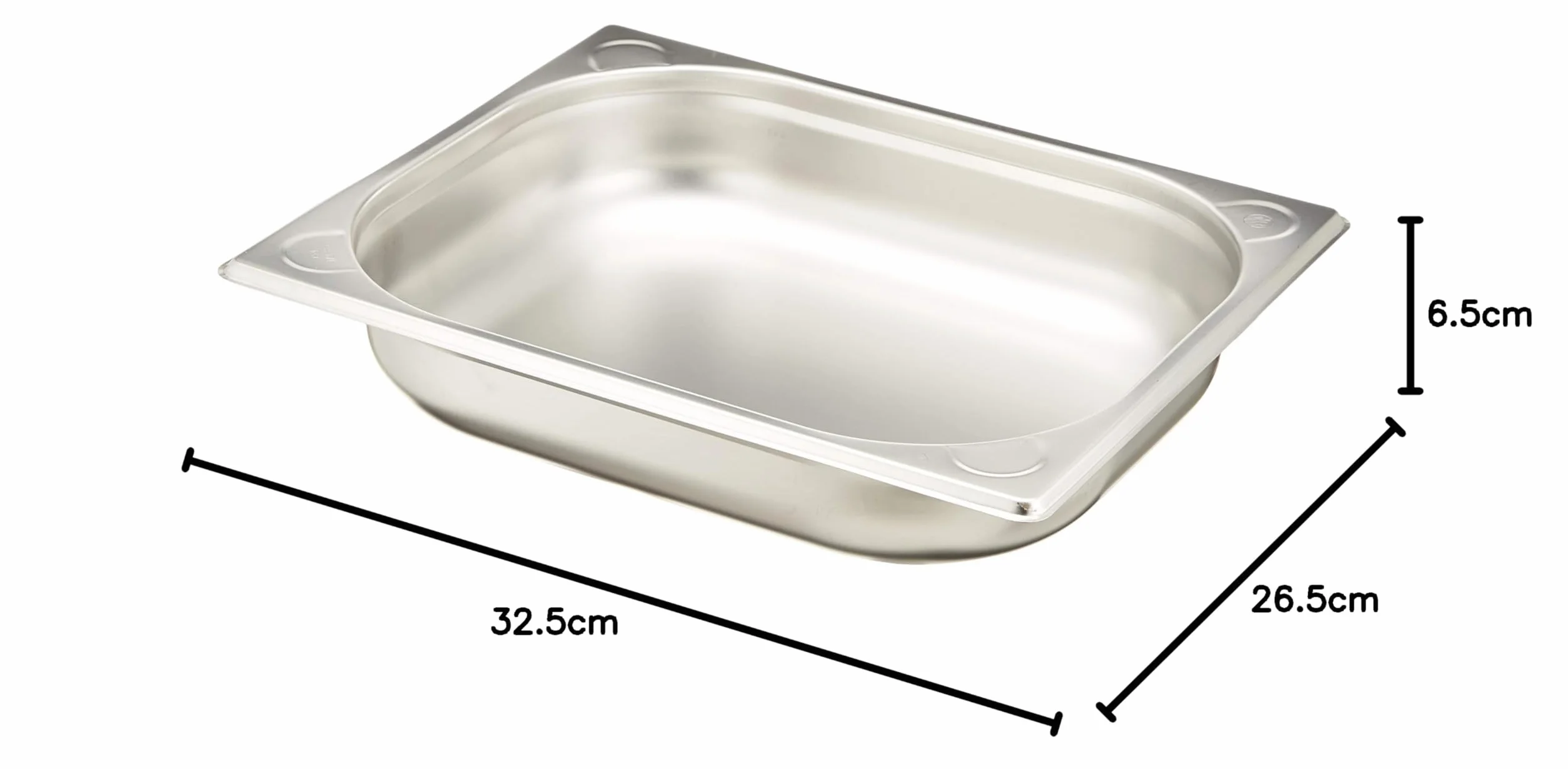HENDI Contenitore Gastronorm GN 1/2, Kitchen Line, resistenza termica -40 °C a 250 °C, adatto a forno e bagnomaria, 4L, 325x265x(H) 65mm, acciaio inox