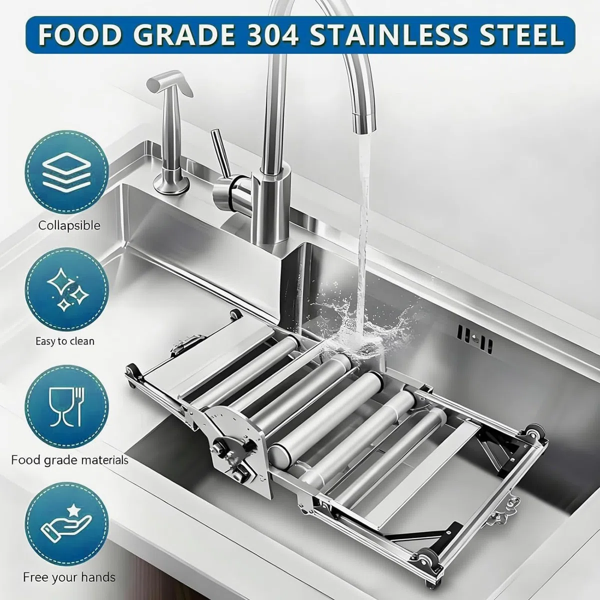 Professionale Sfogliatrice Elettrica per Pasta, Sfogliatrice Pasticceria Elettrico in Acciaio Inox con Impostazioni di Spessore Regolabili da 2 a 30mm, Laminatrice per Croissant e Pastas Sfoglia