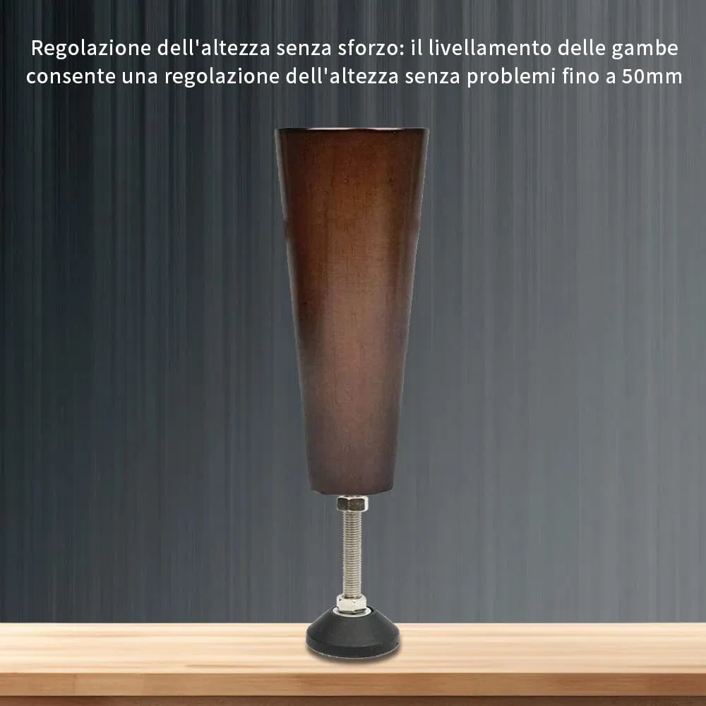 BORDSTRACT Piedi di livellamento della mobilia, 4 pezzi M5 Heavy Duty regolatore di altezza piedino livellatore dimensione filo per tavoli,cassettiera, panca, armadi(D40*M5*L50)