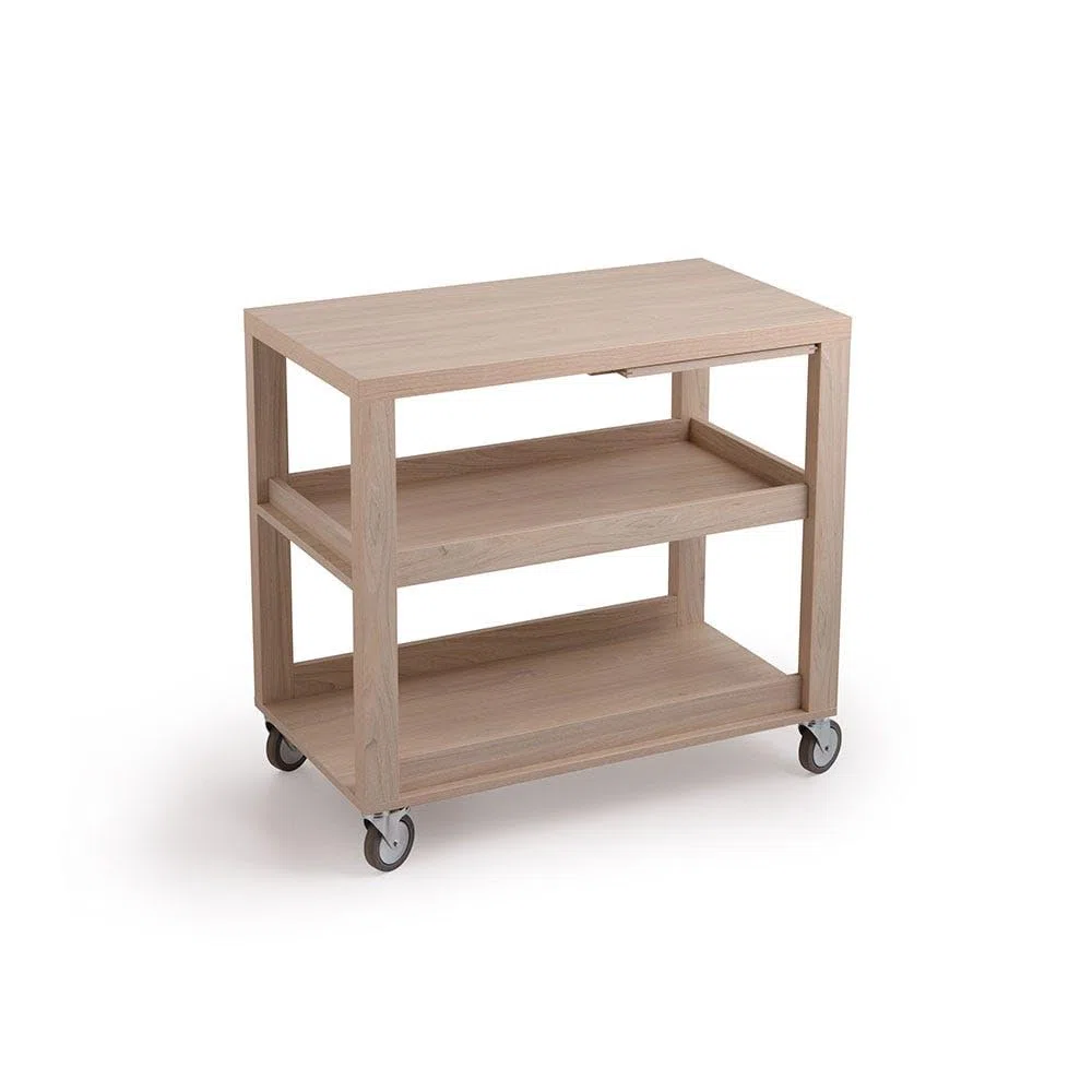 Trentiner Carrello Professionale Gueridon per Servizio Sala 3 piani Olmo