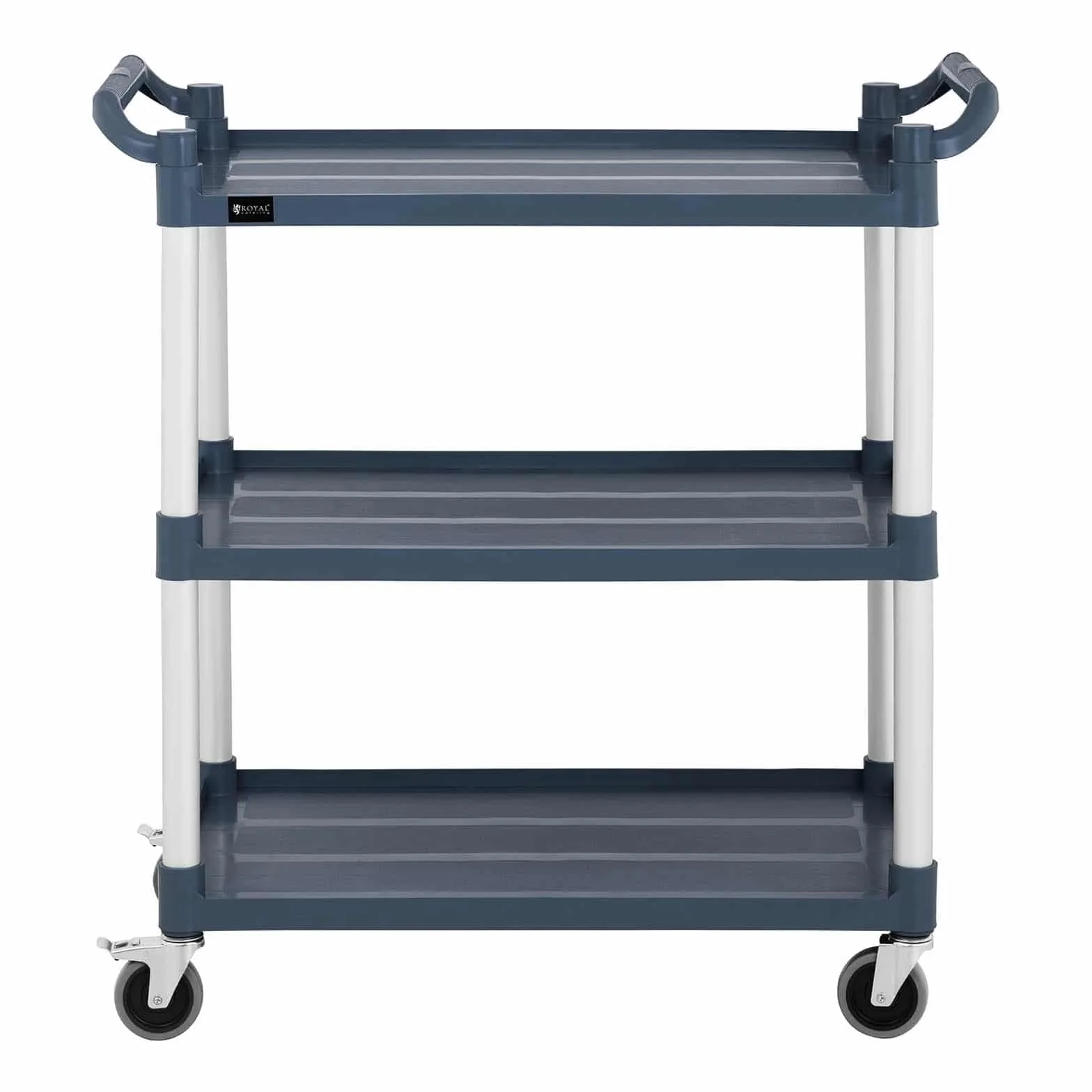 Royal Catering Carrello Di Servizio Ristorante Carrello Per Sala RC-ST910SS (3 Ripiani, 4 Ruote, 150 kg, Alluminio)