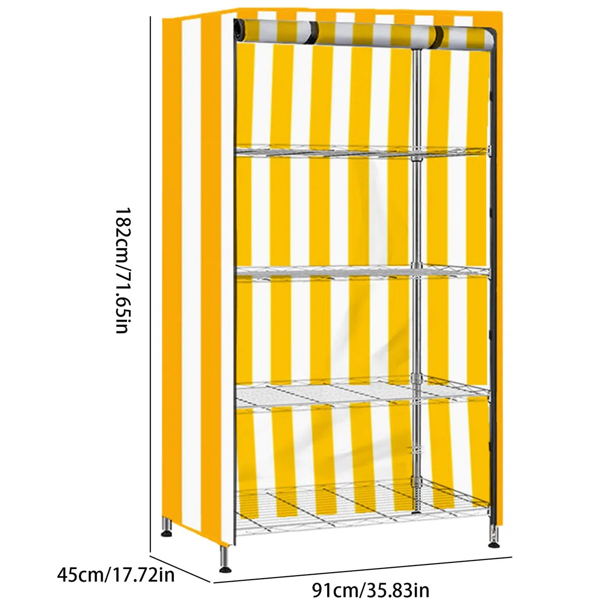 Generico Copri Scaffali - Copertura Protettiva per Scaffali Metallici | Rivestimento Resistente 210D Impermeabile Antipolvere per Dispensa Cucina Garage Armadio Interno ed
